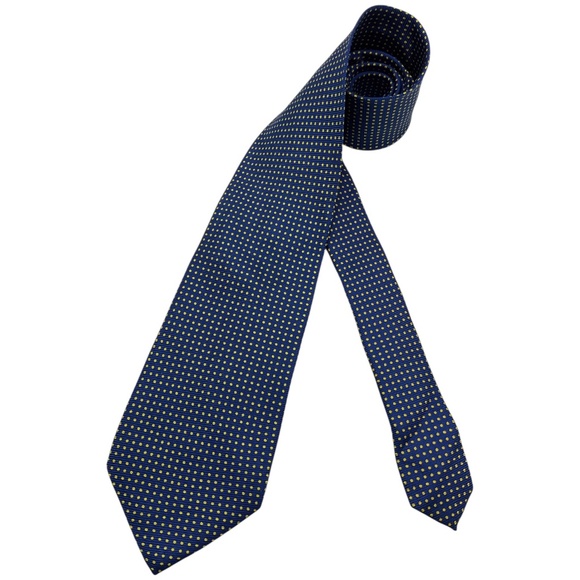 NICKY Blue/Yellow Polka Dot Silk LUXURY Tie ITALY - Picture 1 of 4